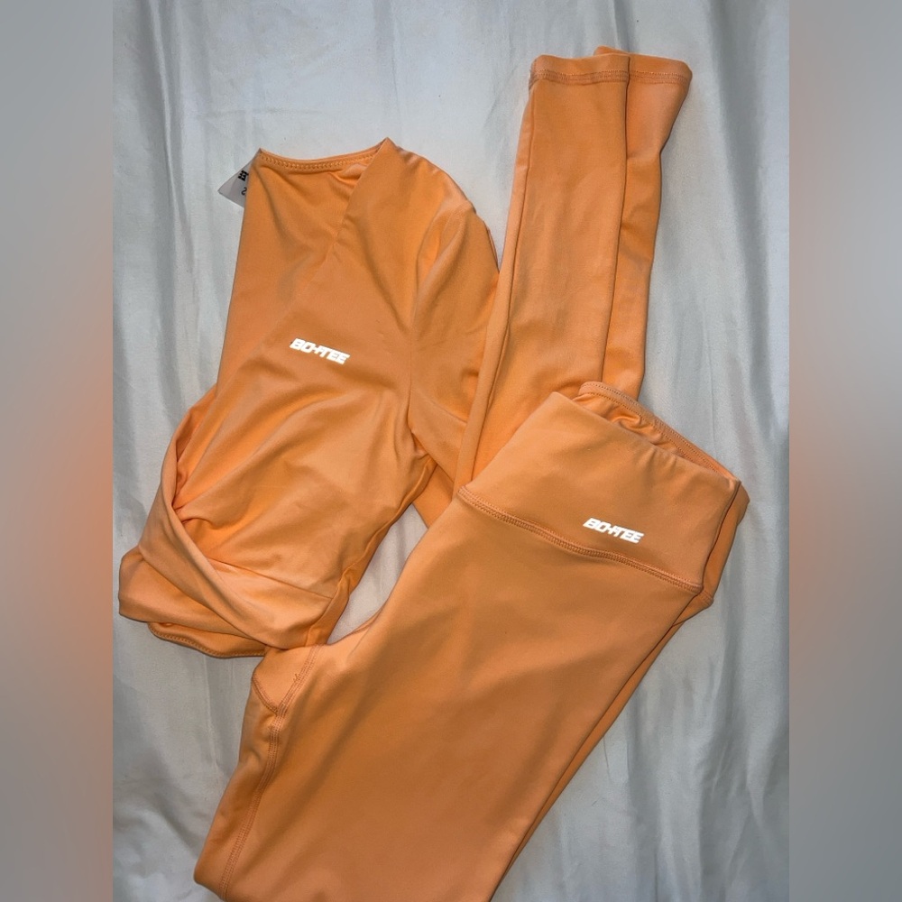 Bo+Tee Orange Leggings Set